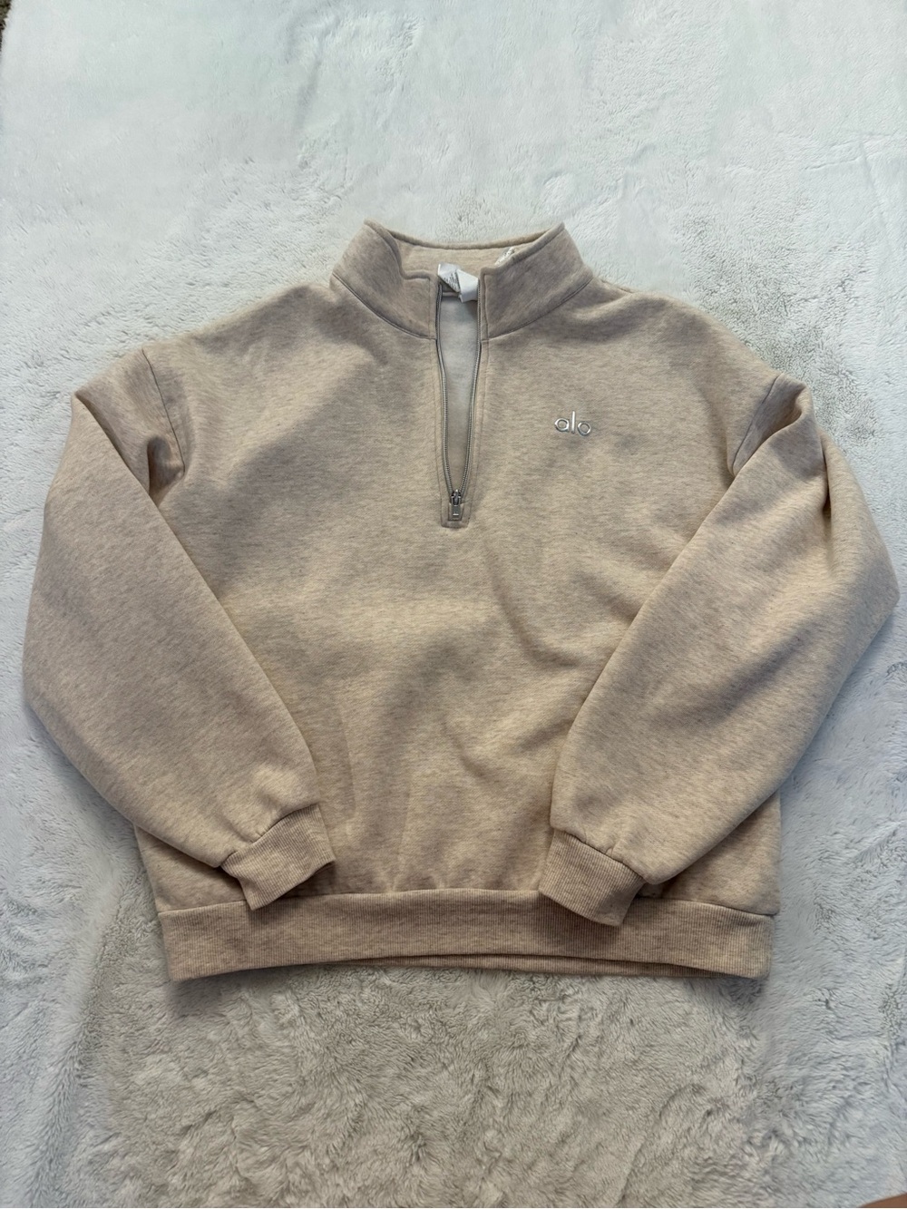 Alo quarter zip pullover size medium oatmeal heather